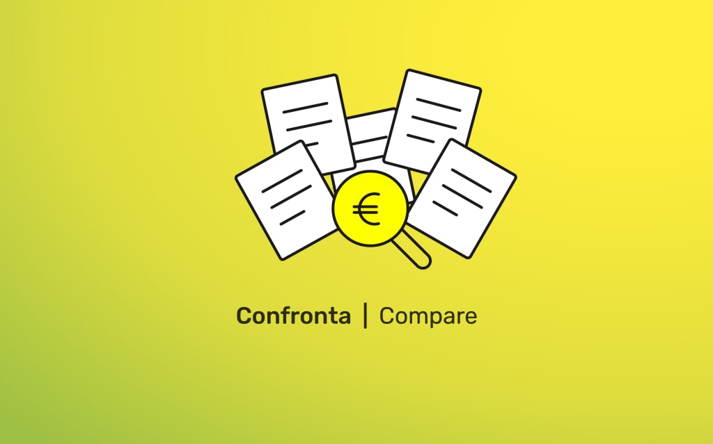 Icona di documenti che rappresenta "Garanzie" con sfondo verde e giallo.